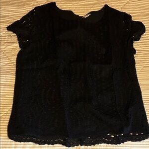 J. Crew Factory Elegant Black Lace Top